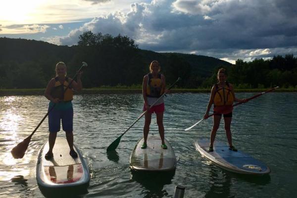 Their first time ever stand up paddleboarding!