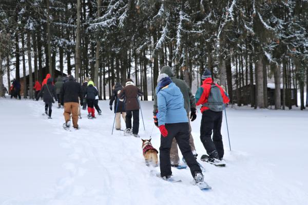 snowshoeing at Buttonwood Grove Winery