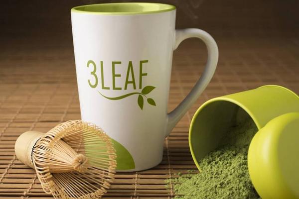 3 Leaf Tea matcha tea and mug