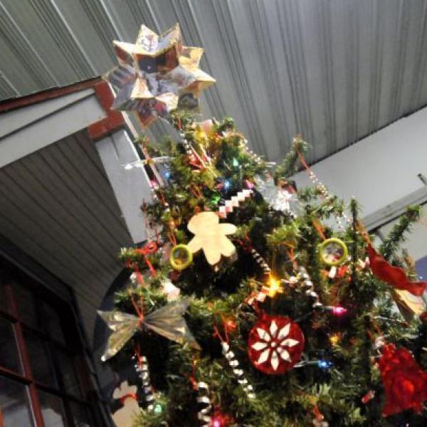 Decorated Christmas Tree with star on top
